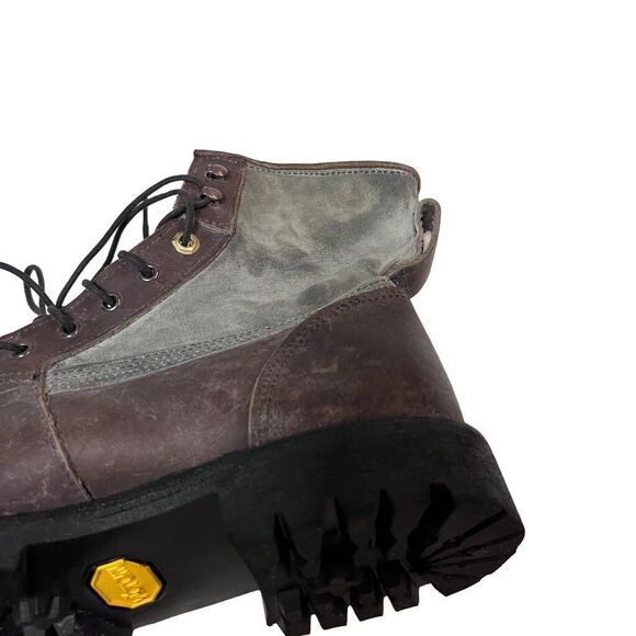 Timberland Mens 6 inch Leather Lineman Boot in Darkness Grey Size 11 Made in USA - Picture 10 of 13